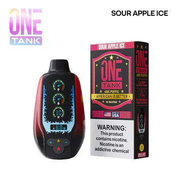 Sour Apple Ice - One Tank 40K disposable vape packaging